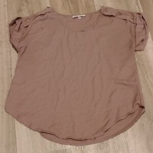 Speed Control Mauve Button-Shoulder Blouse